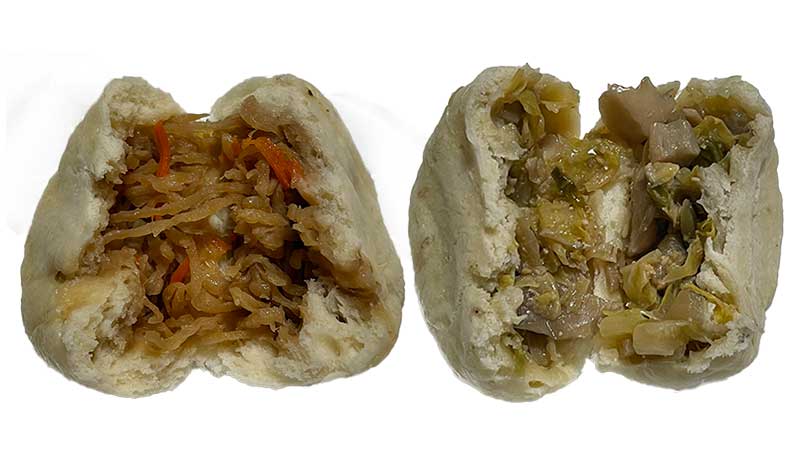 おやき山本　左：きんぴら、右：野菜マイタケミックス