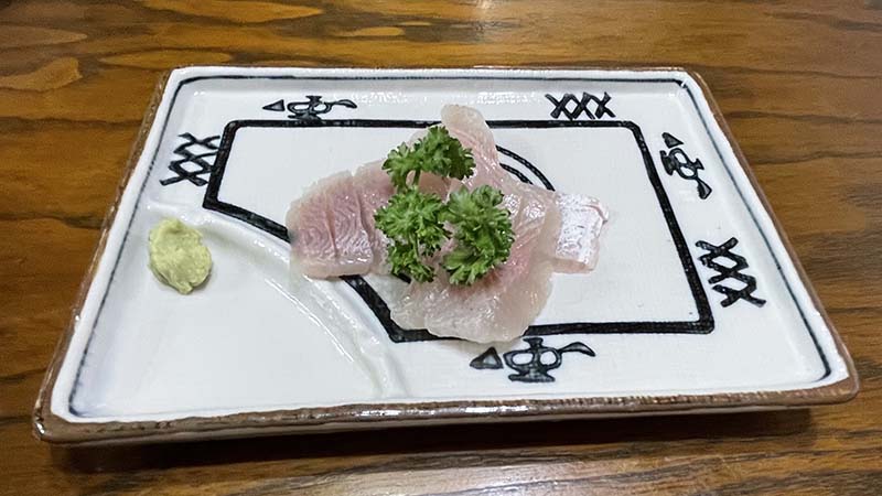 南会津 湯ノ花温泉 民宿かじや イワナのさしみ