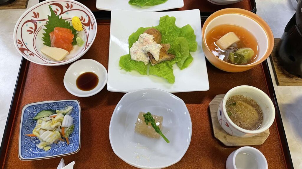 山梨県 増富温泉 不老閣の夕食