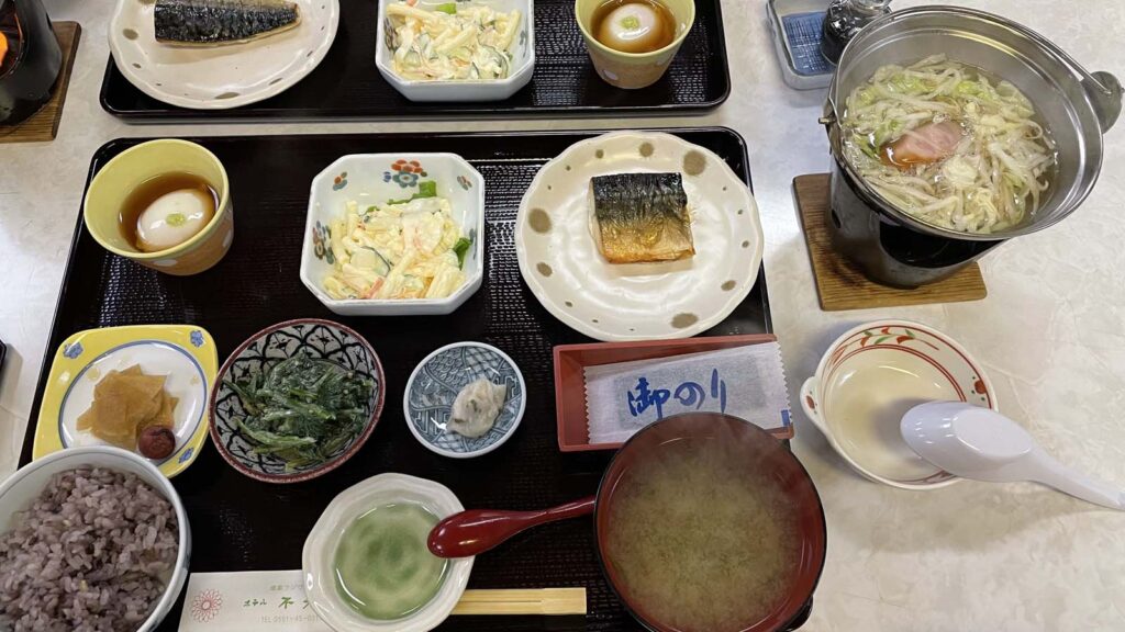 山梨県 増富温泉 不老閣の朝ご飯